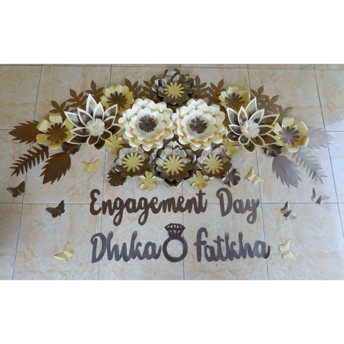 ready Paper flower dekorasi bunga kertas backdrop lamaran dekorasi tunangan tukar cincin engagement