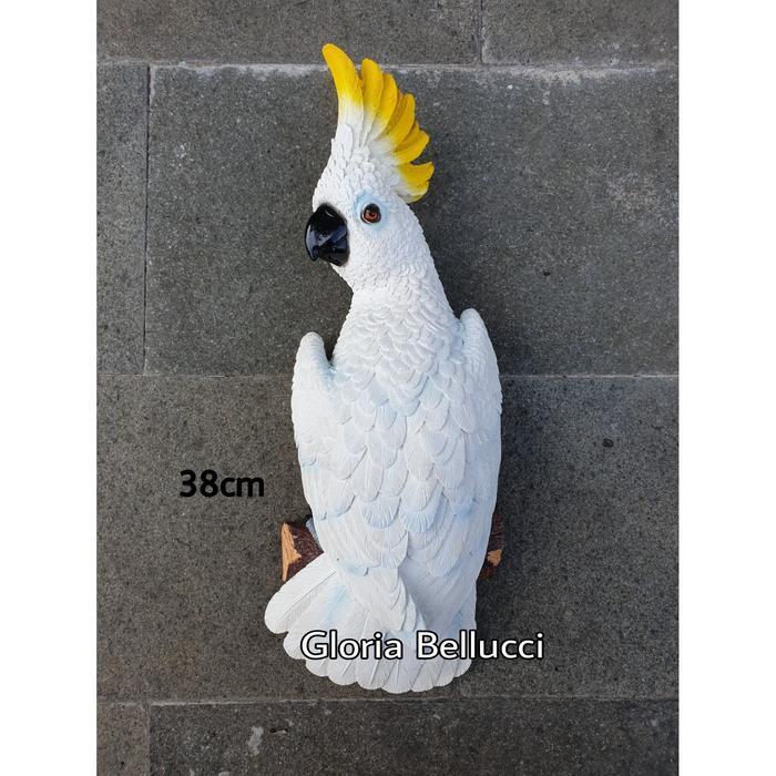 patung pajangan burung kakatua bird kaka tua dinding gantung taman
