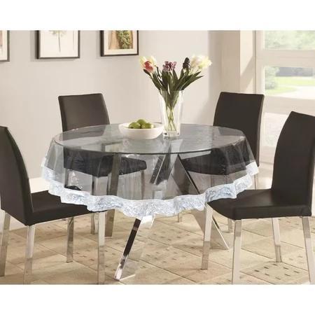 <Cod>Loyal Bosque Taplak Meja Renda Jahitan Bening / Taplak Meja Makan Plastik Bening / Taplak Meja
