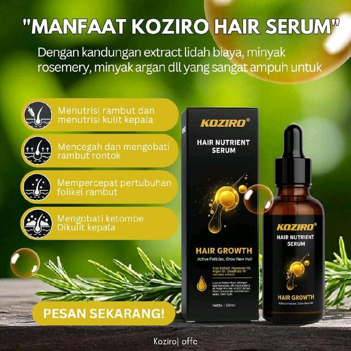 KOZIRO Hair Nutrient Serum - PENUMBUH RAMBUT AMPUH dengan Extract Lidah Biaya & Minyak Rosemary