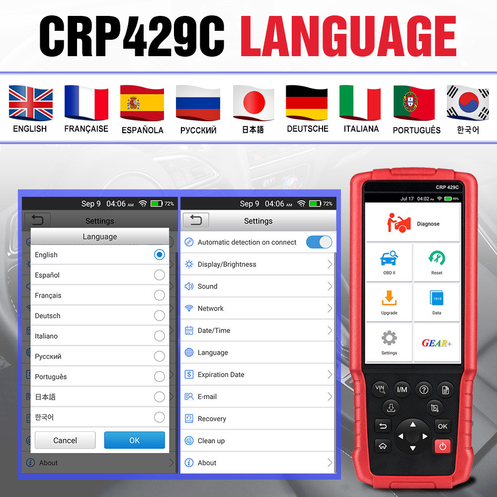 . Launch X431 Crp429C Obd2 Scanner Car Obd Obd2 Diagnostic Tool Full -