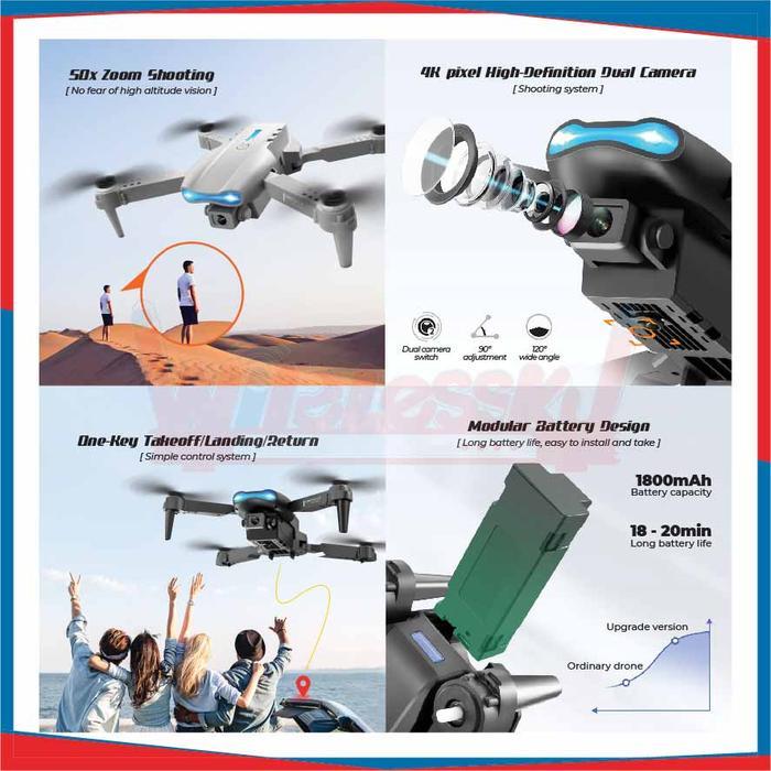 Best Seller Drone Proshoot Lipat Foldable Drone E99Pro Dual Cam Original