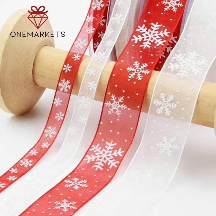 NEW 5 Meter Pita Lace Snowflake Natal - Ribbon Frozen Christmas PS104 Diskon