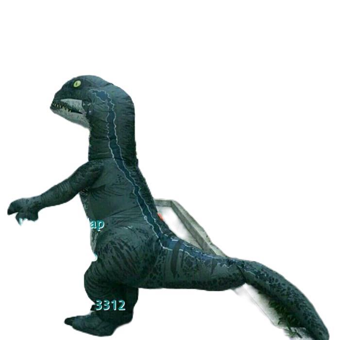 KOSTUM DINOSAURUS TREX BLUE COSPLAY PESTA BADUT INFLATABLE LUCU WORLD