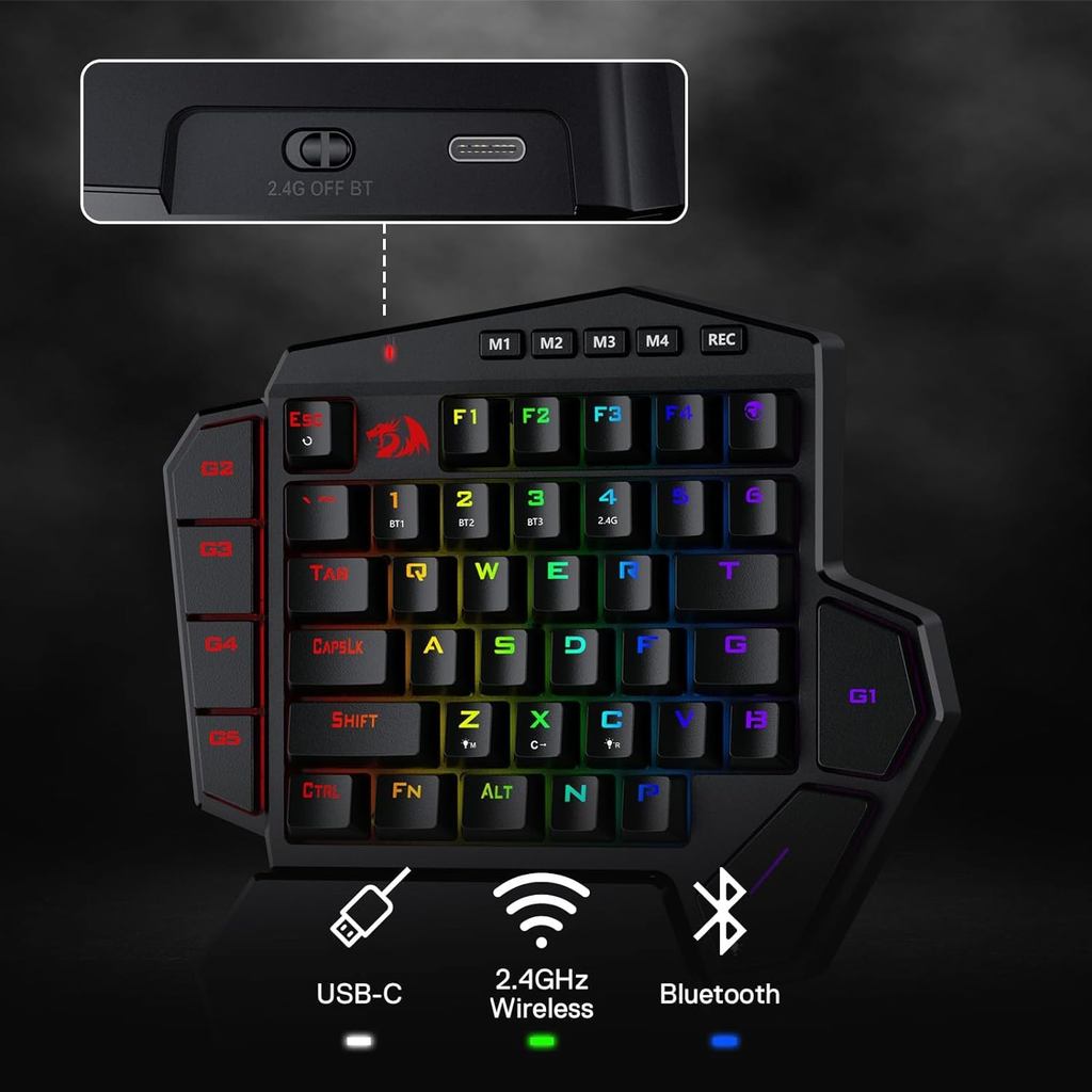 Redragon K585 PRO Keyboard Mekanis Nirkabel 42 Tombol One-Handed