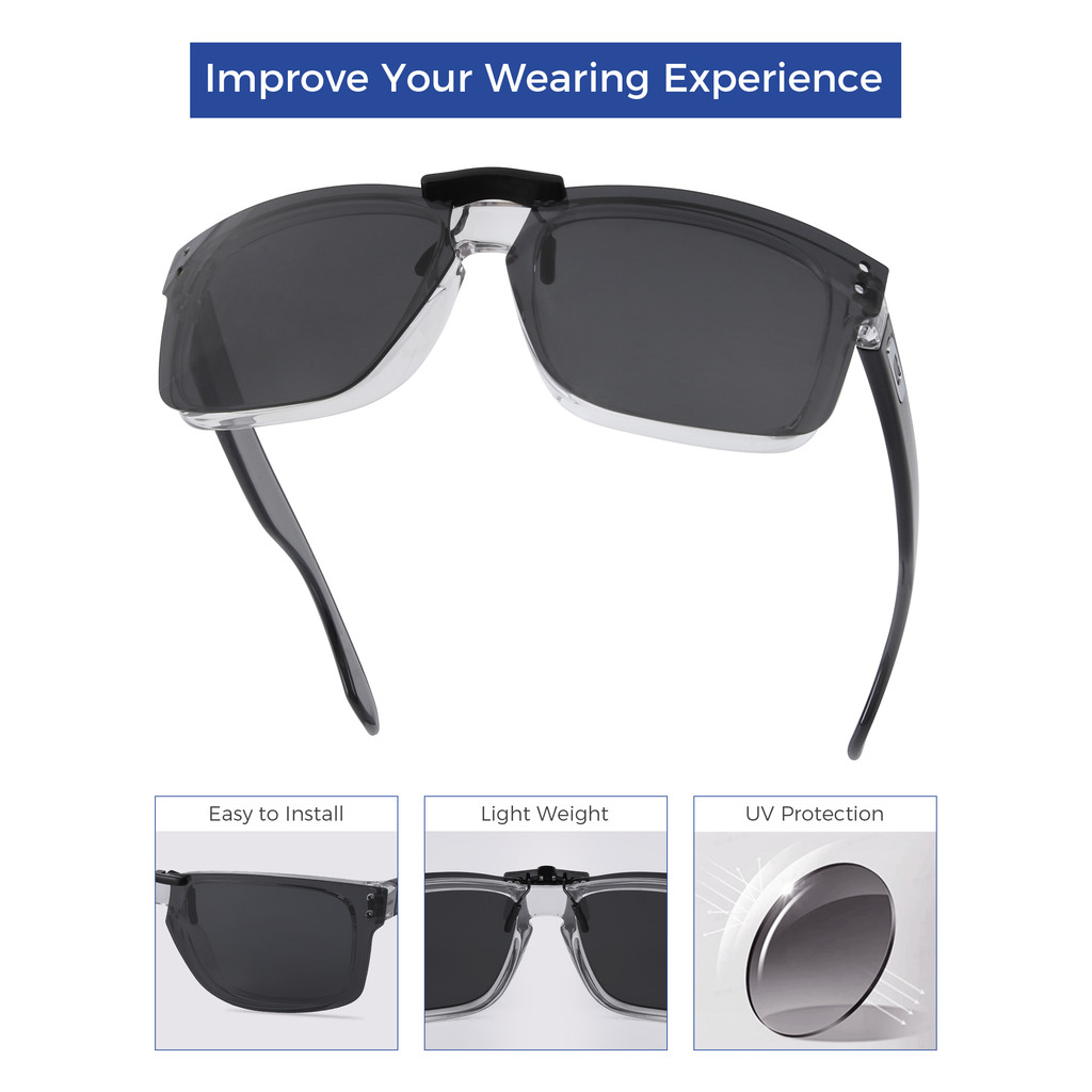 Rarayvix Polarized Clip-on Sunglasses Lenses Compatible with Oakley Holbrook RX OX8156-56 UV