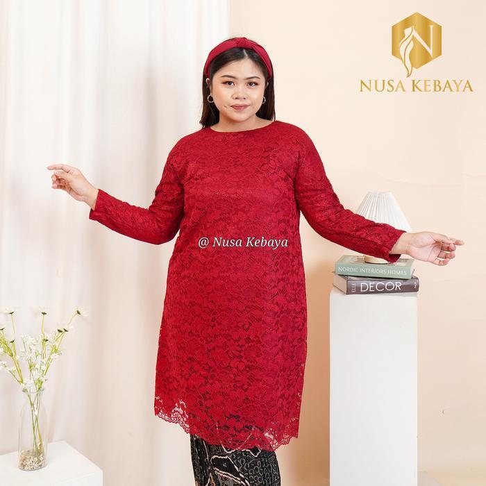 Nusa Kebaya Setelan Kebaya Tunik Brokat Jumbo Kebaya Big Size Kebaya Ld 120-140 Kebaya Tunik