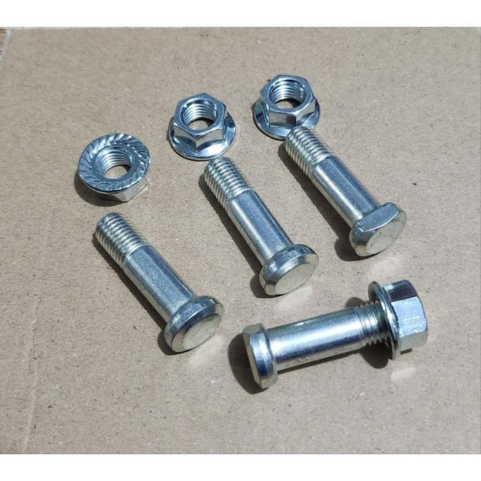 (PAKET ISI 4 SET) BAUT GEAR KAWASAKI KAZE ORIGINAL + MUR FLANGE M10 KUNCI 14