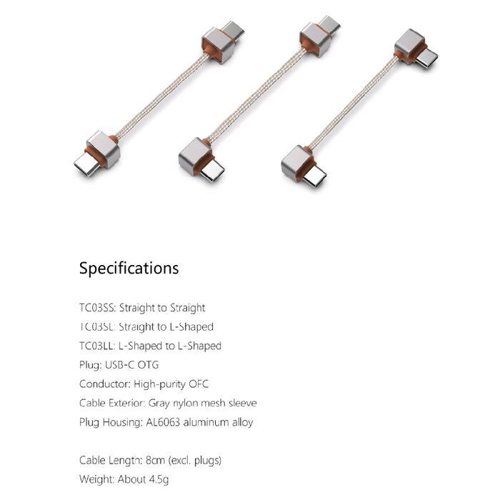 Ddhifi Tc03Ss / Tc 03 Ss / Tc03Sl / Tc 03 Sl / Tc03Ll / Tc 03 Ll Usb C Otg Audio Decoding Cable