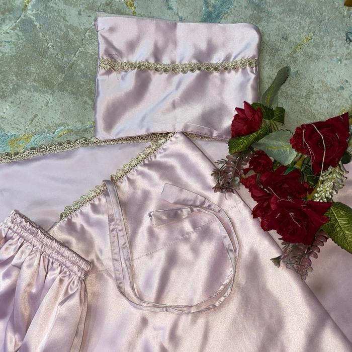 Mukena Silver Velvet Polos Senada 2 In 1 Jumbo Renda Kecil