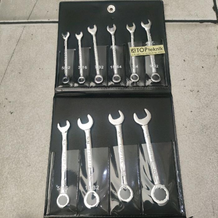 MINIATURE COMBINATION WRENCH SET INCH TOPTUL 10PC FOR AEROPLANE HARLEY