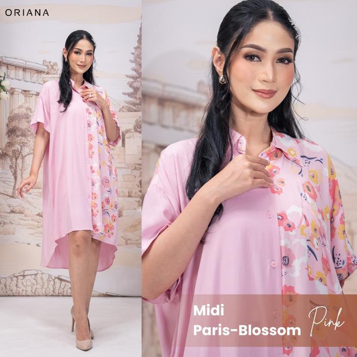 Oriana Homewear Midi Dress Paris Blossom Series