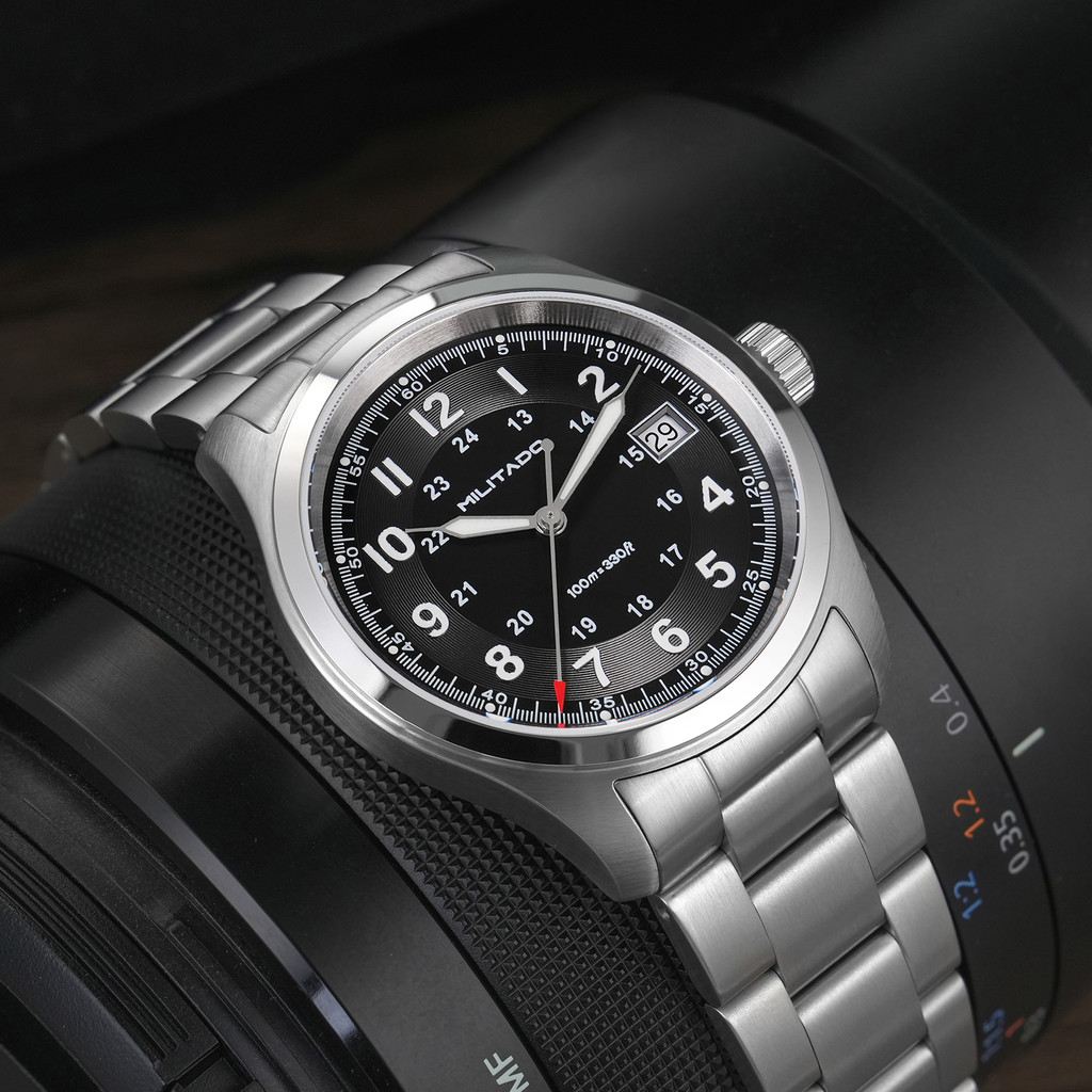 Militado ML08 Quartz Watch Ronda 515 Movement Domed Sapphire Wristwatch BGW9 Luminous 10Bar