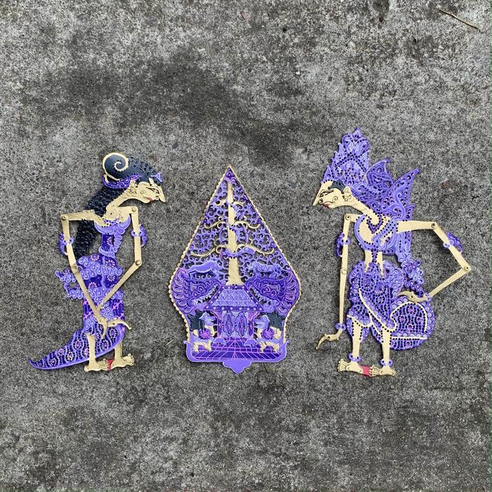 Wayang Kulit Rama Shinta Mahar 17 cm dengan Gunungan