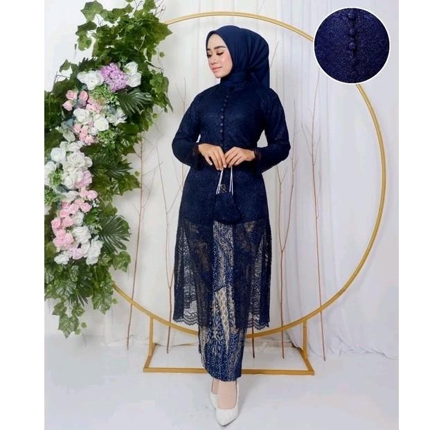 sar Kebaya Tunik Brokat Atasan Kebaya Modern Kancing Seribu Baju Kondangan Panjang Wanita Dewasa