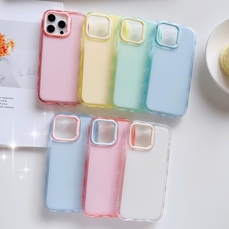 Jelly Premium Terbaru Skema Warna Macron Casing Iphone 17 Pro Max 16 Plus 16E 11 13 14 Plus 12 Pro M