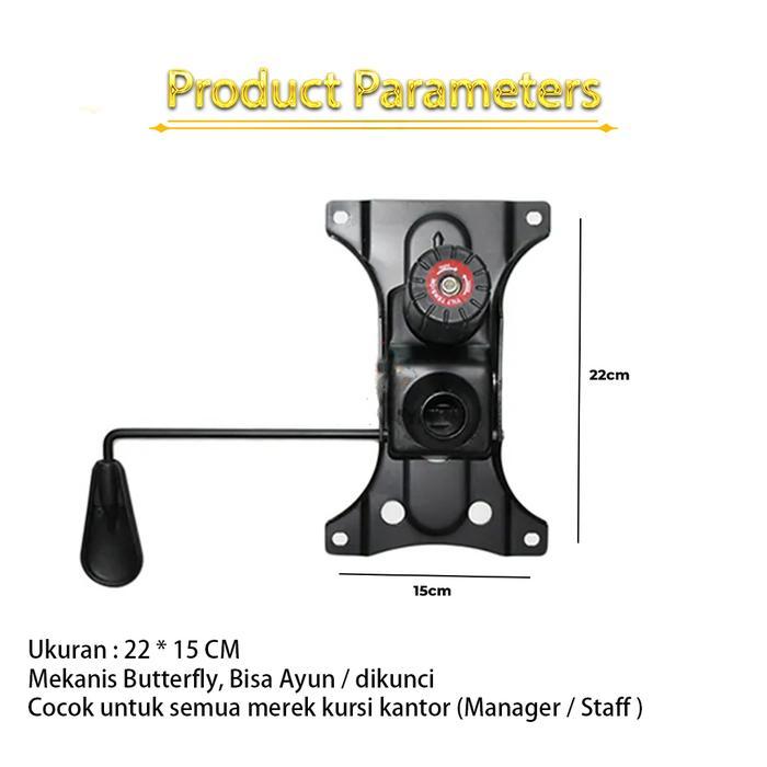 Mekanis Kursi Kantor Butterfly / Kupu-kupu Tilting (Baru)