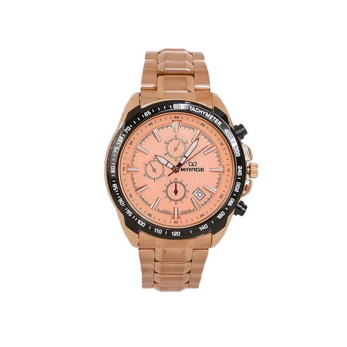 PROMO BESAR Mirage Watch - Jam Tangan Sporty Pria 8305 / 8904 M Rosegold Analog Original Mirage Kaca