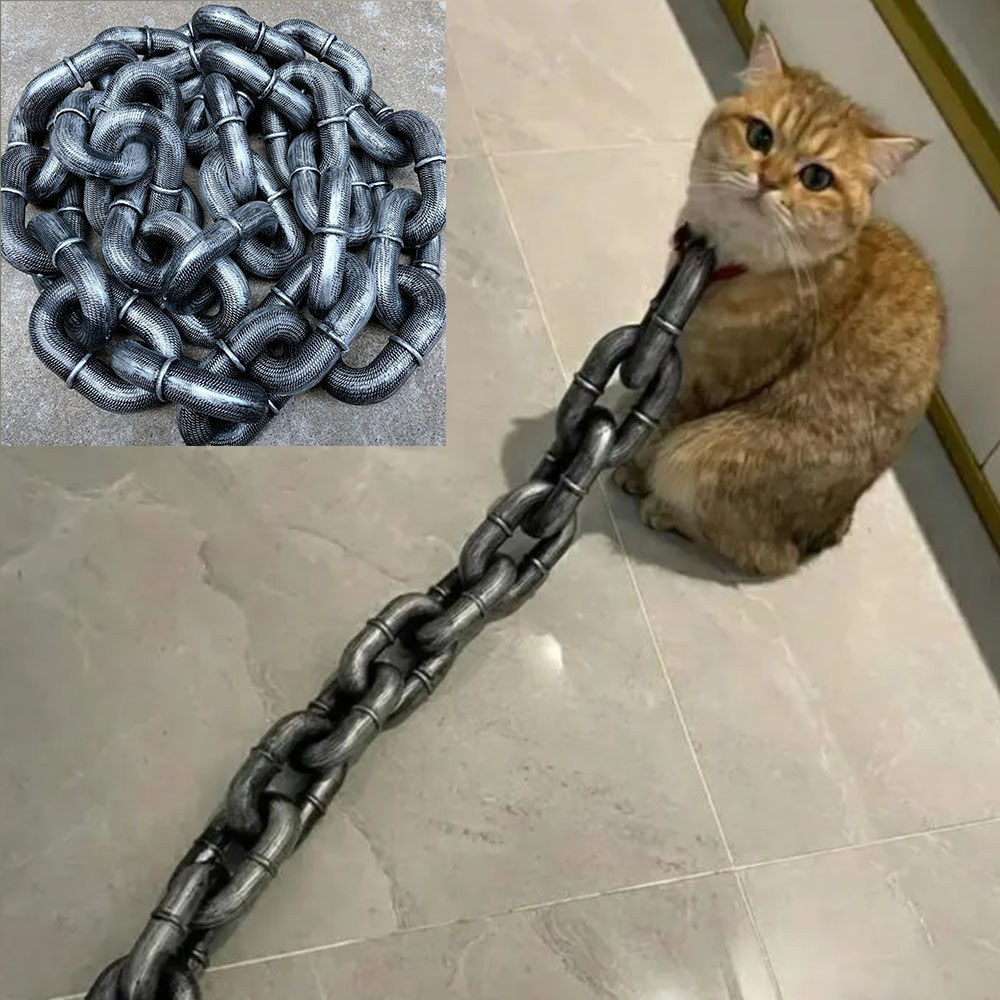 Funny Plastic Simulation Iron Chain For Small Dogs Pet Cat Dog Leads Lightweight Huge Plastic Dog