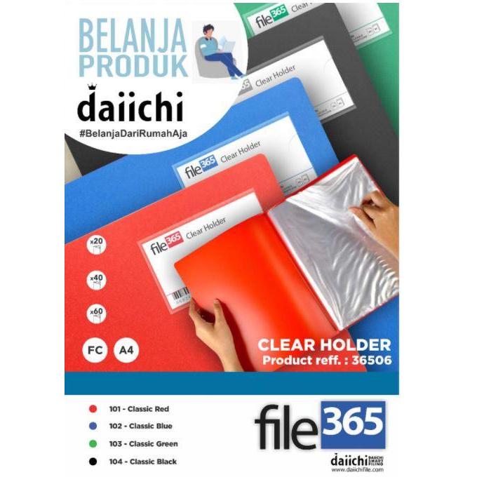 NEW - MAP CLEAR HOLDER DAIICHI 365 A4 40 LEMBAR