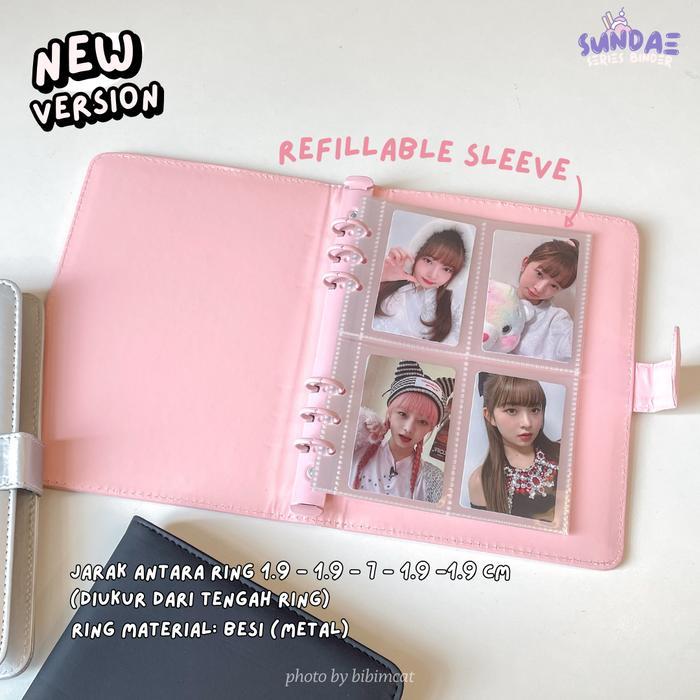 NEW - SUNDAE - A5 BINDER LEATHER CASE / BINDER ALBUM PHOTOCARD PC PASTEL