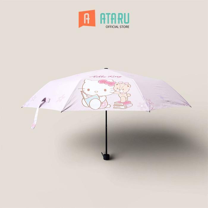 Ataru Payung Parasol Lipat UPF 50 Hello Kitty 55 cm - Pink Foldable Parasol Kids Umbrella Alat