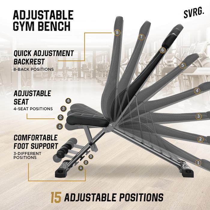 SVRG Adjustable Gym Bench - Kursi Fitness & Gym - Bench Press
