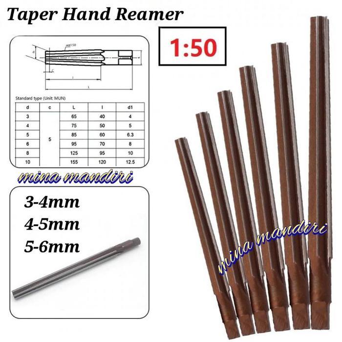 Reamer Leamer Reamer Tirus 3-4Mm 4-5Mm 5-6Mm Hss.Baru