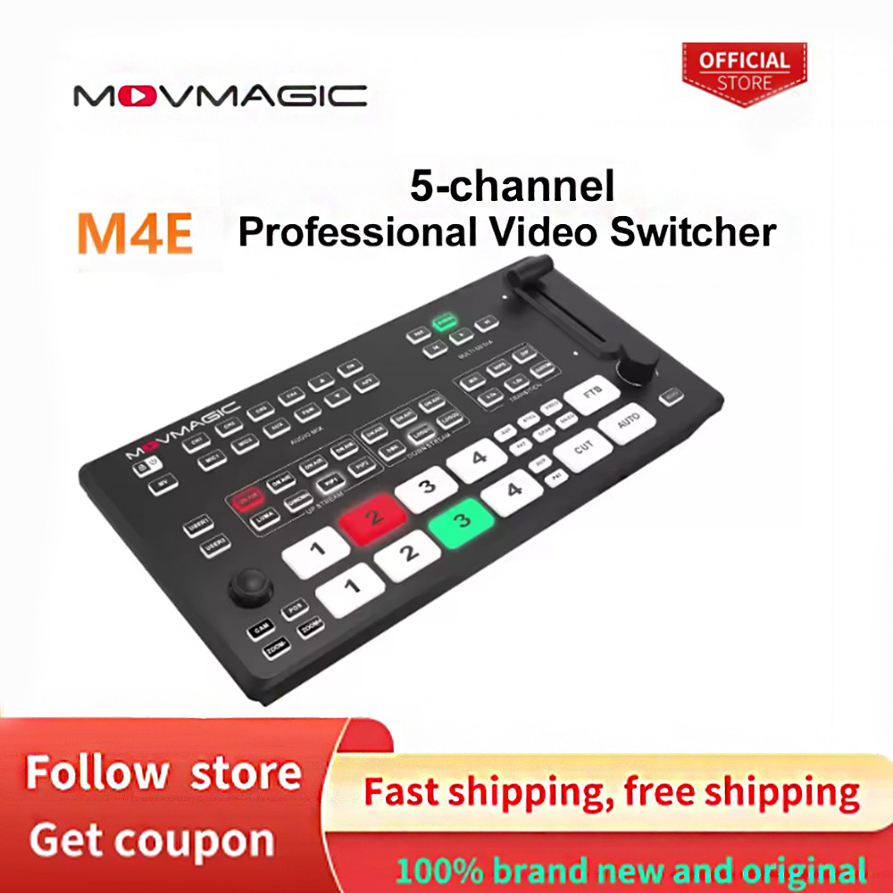 MOVMAGIC M4E 5-channel HDMI-compatible NDI&USB Video Switcher Video Audio Mixer 4K For Live