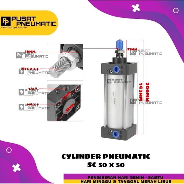 Sc 50X50 Pneumatic Standard Cylinder / Cylinder Pneumatic Sc 50 X 50
