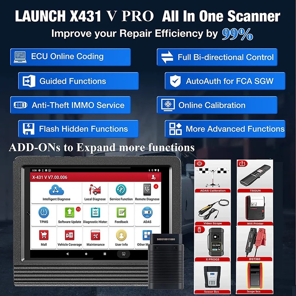 . 2023 Elite X431 V V4.0 Car Full System Diagnostic Tools Auto Obd Obd2 Scanner Ecu Coding 37+ Reset