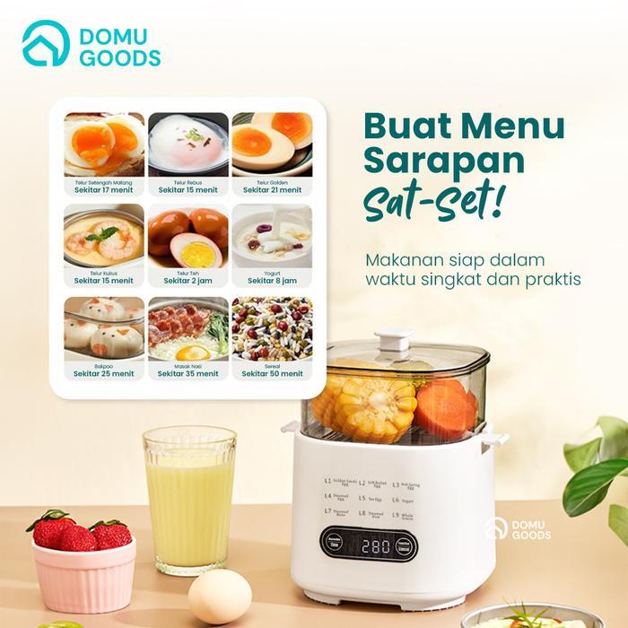 Domu Mini Egg Steamer / Electric Steamer Multifungsi / Kukusan Listrik / Alat Masak Praktis / Alat