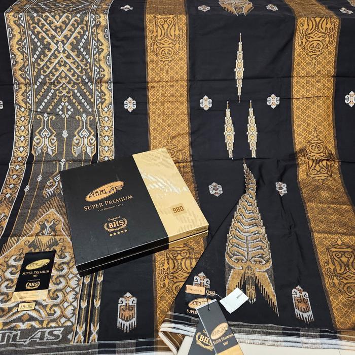 Sarung Atlas Super Premium 980 (Best Seller) Kain Adem Motif Songket Jacquard Luxury Timbul Sarung