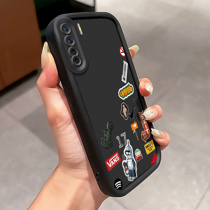 Casing Hp OPPO A91 OPPO F15 OPPO Reno 3 Case Motif Fashion Trendi Label Stiker Huruf Kesing Phone Co