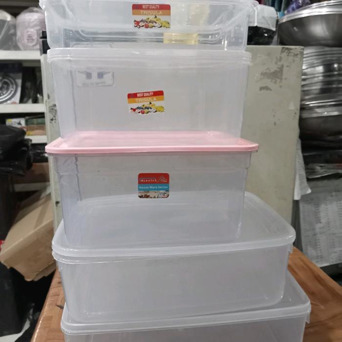 Kotak Makan Plastik TRISULA Tempat Sayur Wadah Kue Serbaguna Transparan