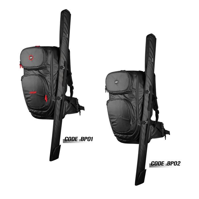Tas Pancing Firecast Backpack Rod Cover Aragorn Black Red