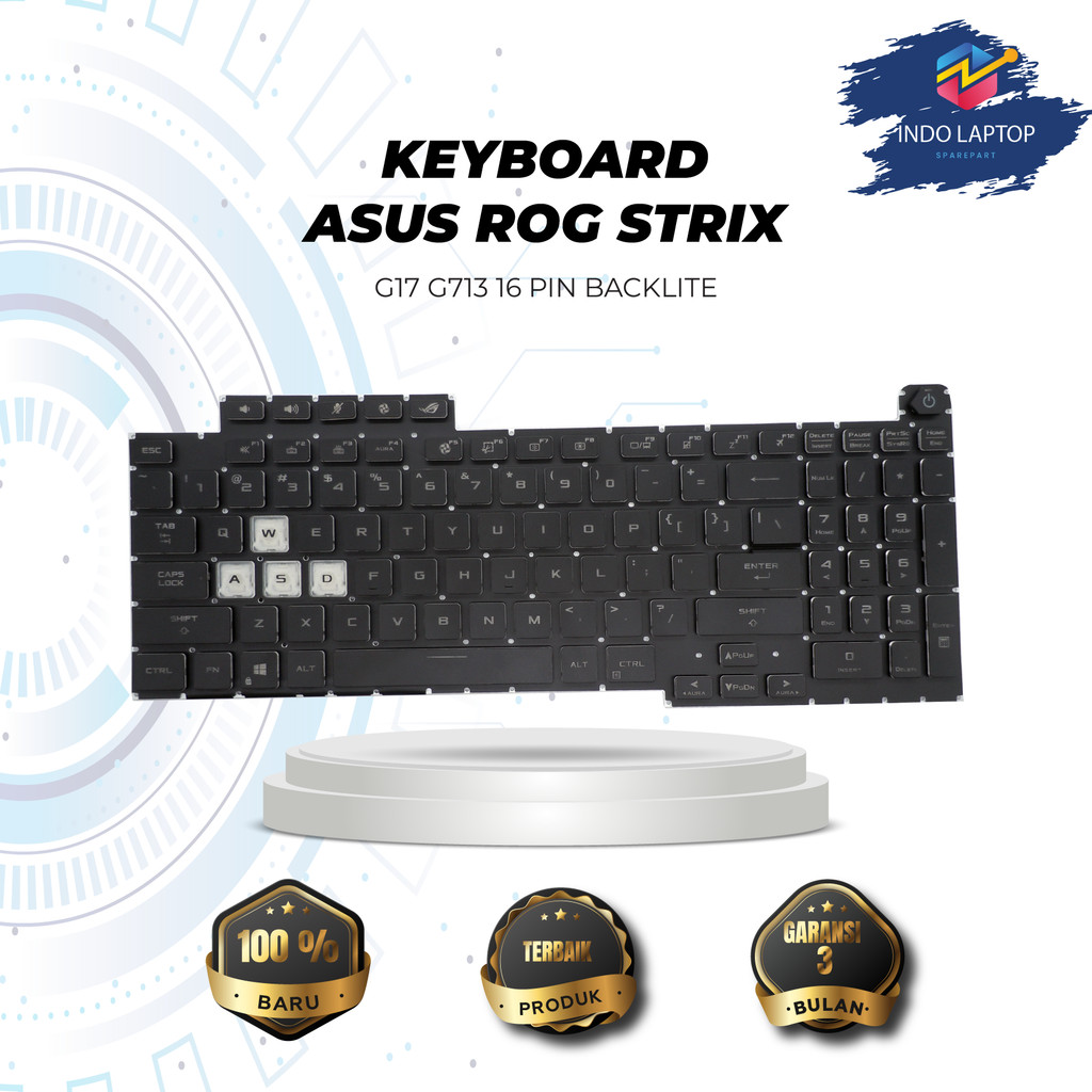 Keyboard Asus Rog Strix g17 g713 16 Pin Backlite