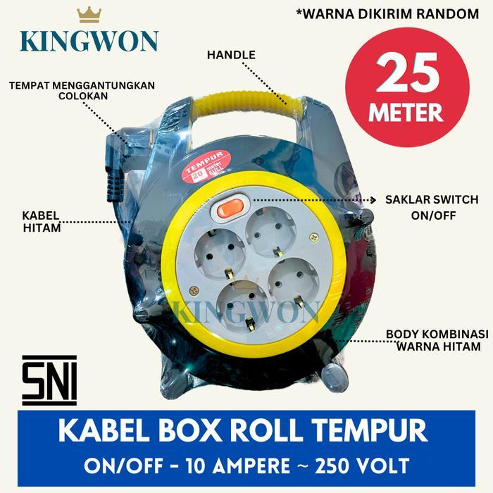 ROLL KABEL BOX KABEL 20 M 25 M COLOKAN LISTRIK STOP KONTAK + KABEL PANJANG 20 METER 25 METER TEMPUR