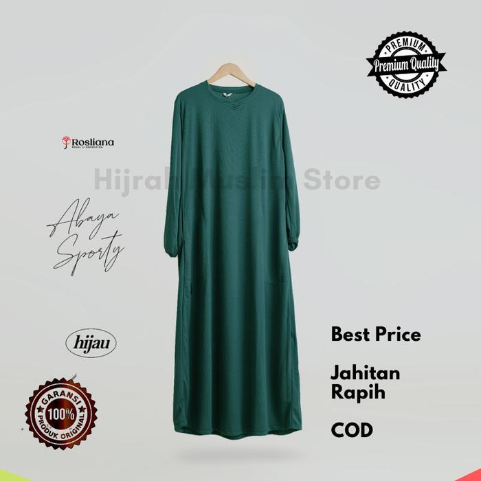 Gamis Wanita Dewasa Abaya Olahraga Akhwat Muslimah Sporty By Rosliana Syari Polos