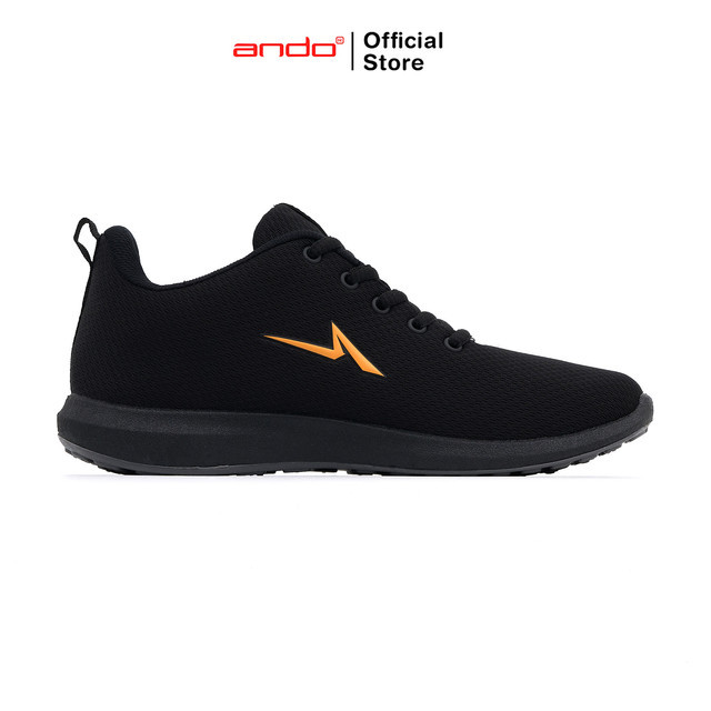 Ando Official Sepatu Sneakers Pino Duo Pria Dewasa - Hitam/Hitam/Orange
