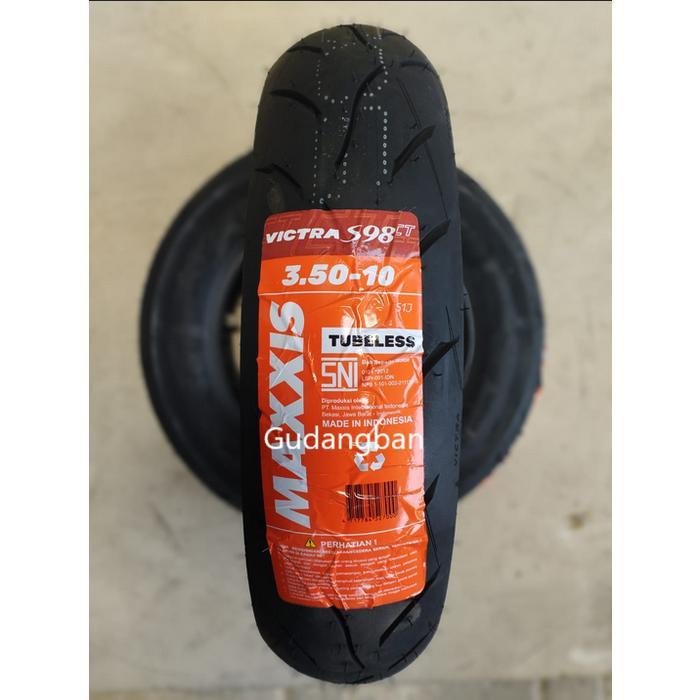 ( RING 10 ) VICTRA CT 350 - 10 MAXXIS S98 BAN LUAR MOTOR TUBELESS VESPA FREE PENTIL