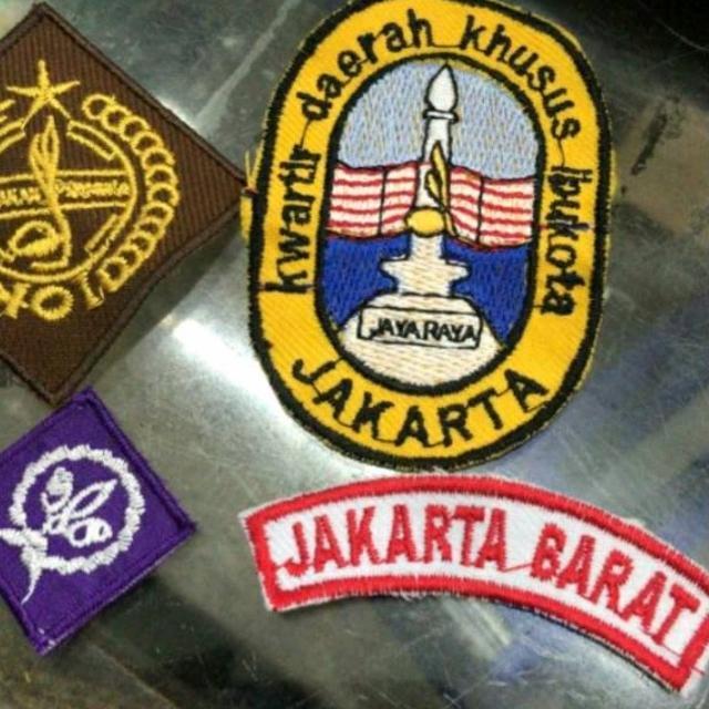 1 SET LOGO ATRIBUT BADGE PRAMUKA COWO CEWE JAKARTA TANGERANG BED BET