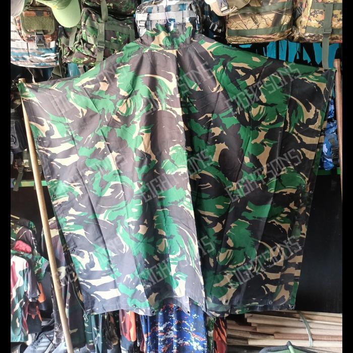 ORIGINAL Ponco Loreng Jatah TNI Jas Hujan Loreng Jatah Asli Doreng