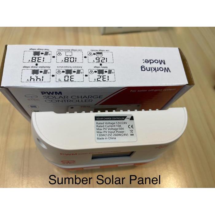 Solar Charge Controller 10A Scc 10A Scc Stec 10 A 12/24V Terbaru 