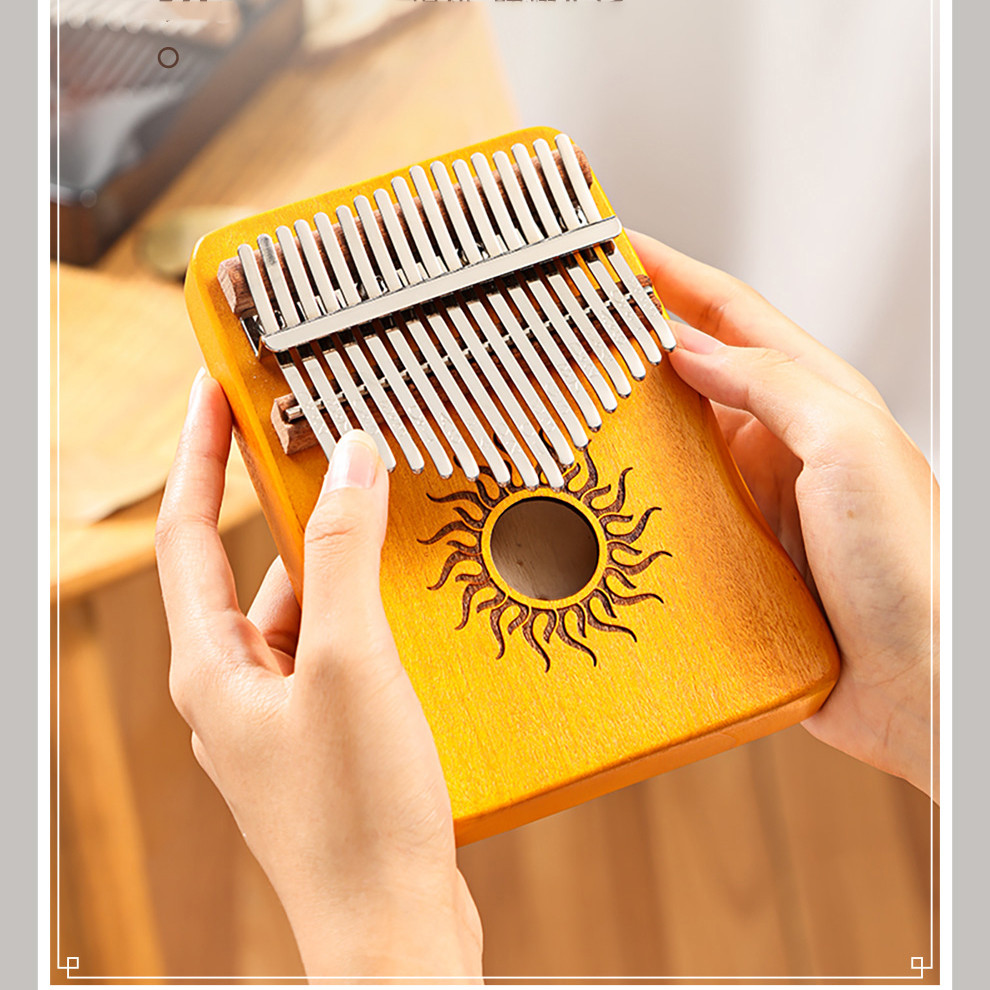 Hluru Kalimba 21 Keys Full Wood Maple 17 Keys Kalimba with Sound Hole Mbira For Beginner Musical