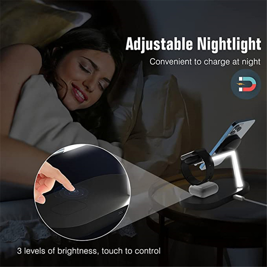 " 30W 3 In 1 Magnetic Wireless Charger Stand For Iphone 15 14 13 Pro "
