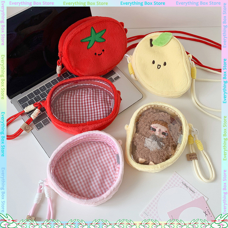Cute Fruit Shaped Bag For 10cm Dolls Ita-Bag Goods Decorative Pendant Dust-Proof Transparent Cotton