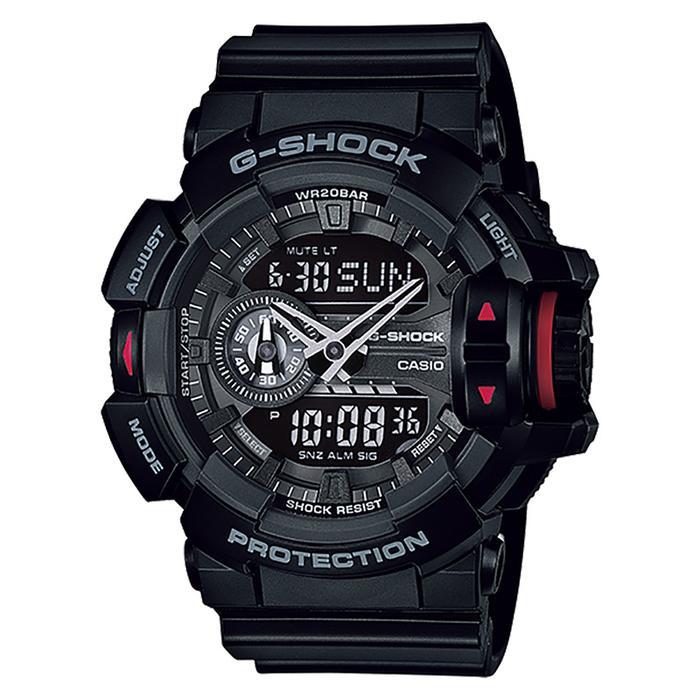 JAM TANGAN PRIA ANALOG DIGITAL CASIO G-SHOCK GA-400-1BDR GA400 GA-400 BLACK RESIN BAND