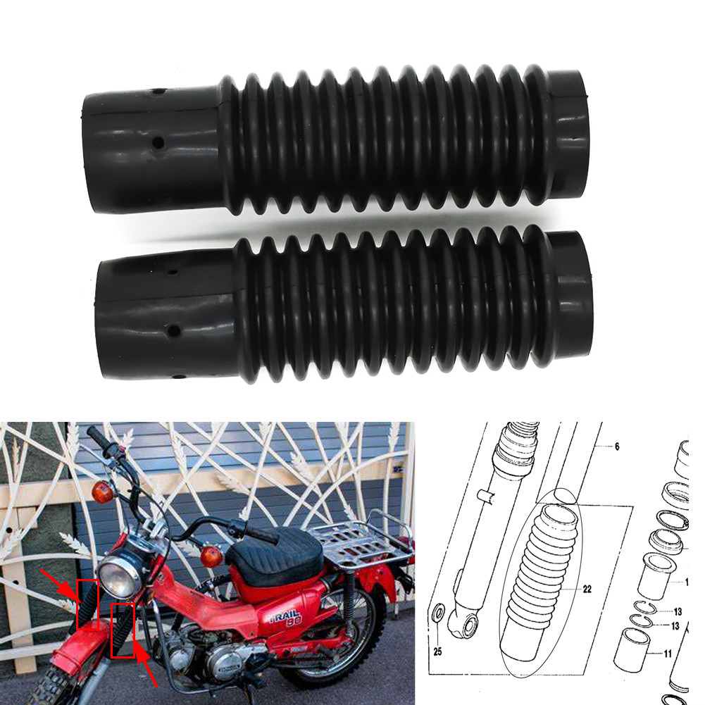MOTORCYCLE FORK BOOTS GAITERS SHOCK ABSORBER COVER BOOT SET FOR HONDA S90 CT 90 110 CB 125 TRAIL