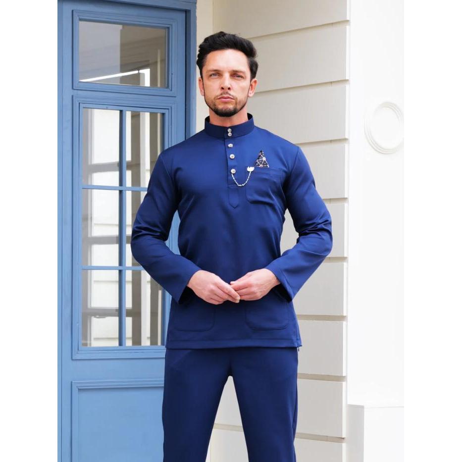 Baju Melayu Gaun Jas Gaya Melayu Rampung Jas Pakistan Jas Pria Muslim Atasan Celana Panjang Kancing